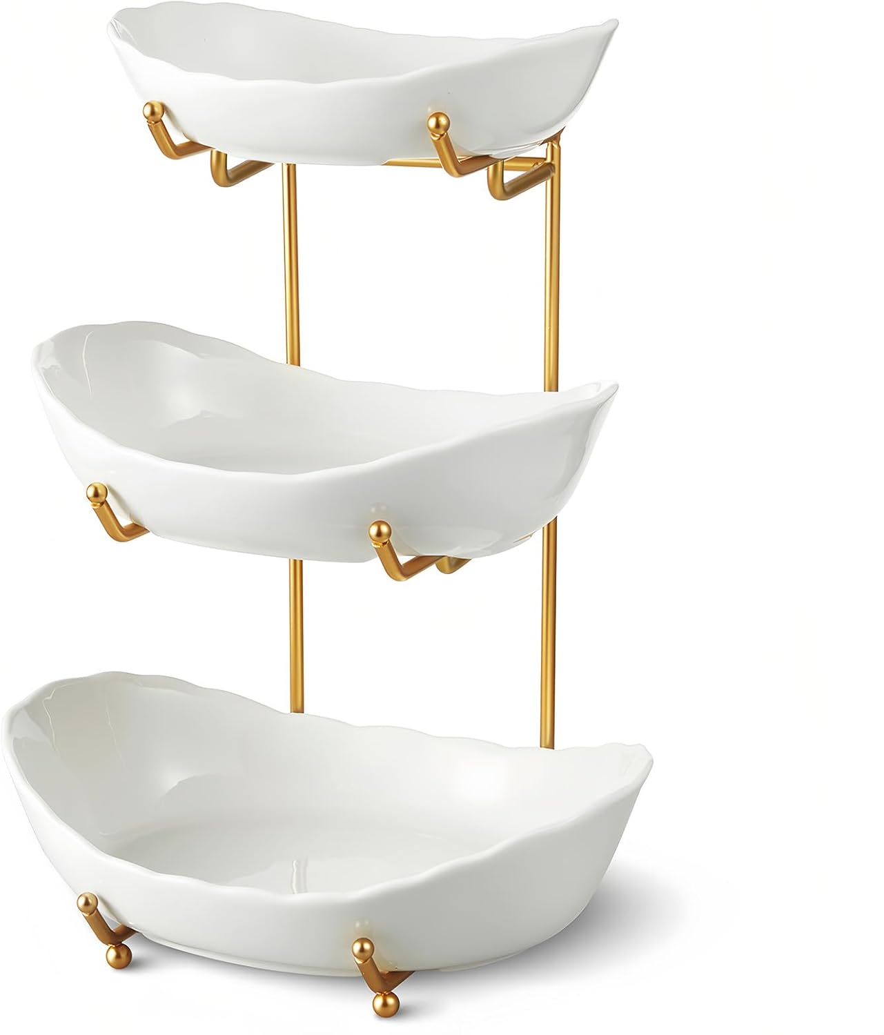 Tiered Ceramic Produce Display with Metal Frame