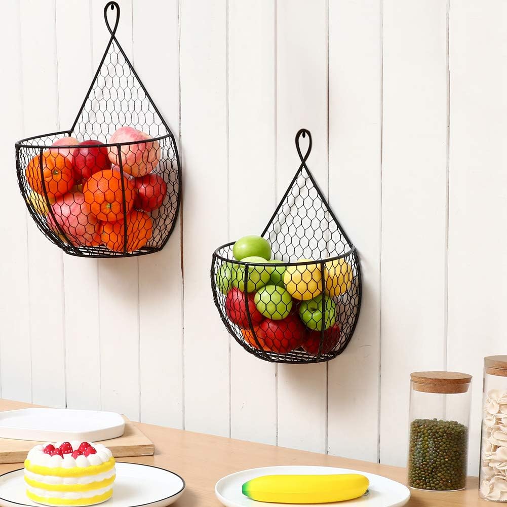 Multi-Size Hanging Metal Produce Basket Set - Image 2
