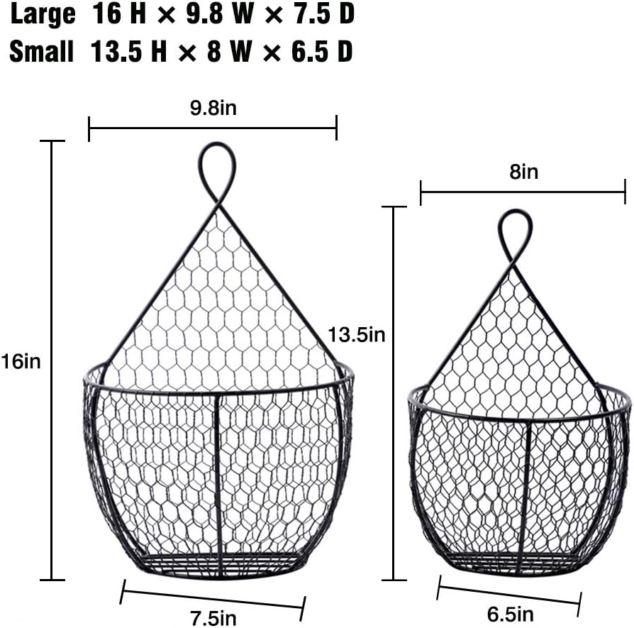 Multi-Size Hanging Metal Produce Basket Set - Image 3