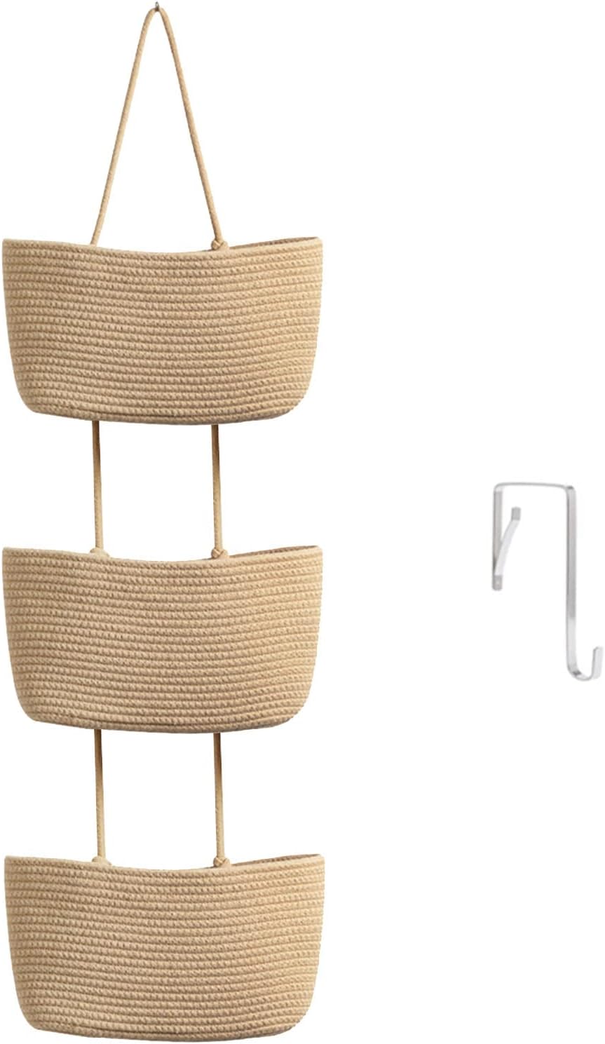Woven Over-Door Three-Tier Produce Organizer