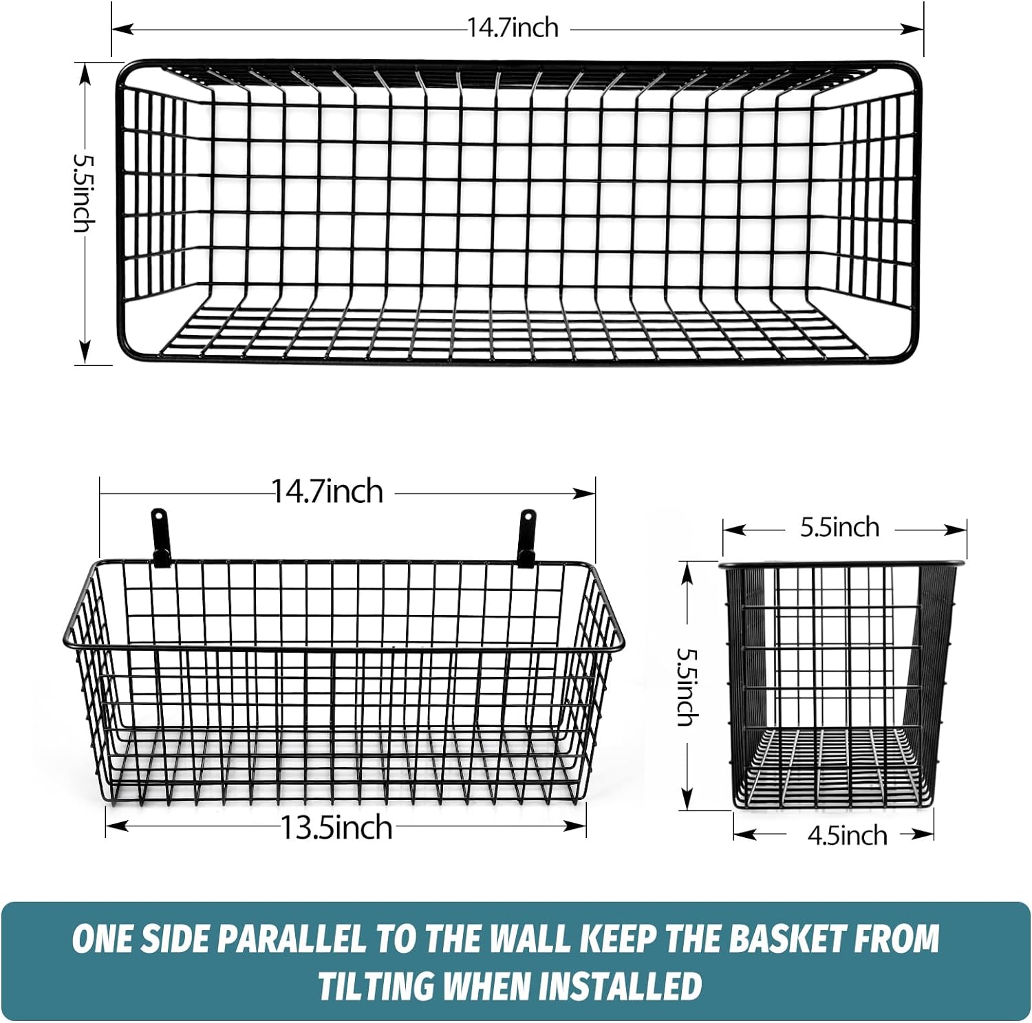 Extra-Large Hanging Wire Storage Basket Set - Image 4