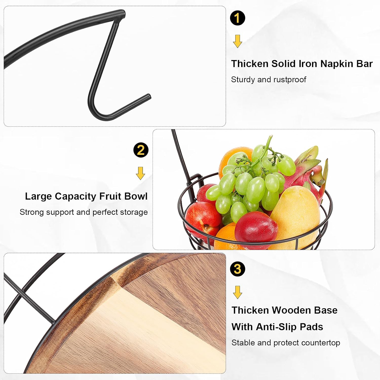 Circular Pedestal Produce Bowl with Arch Hanger - Image 4