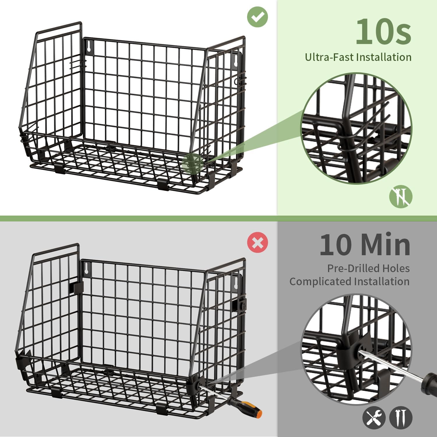 Three Independent Wire Produce Bins for Dual-Surface Placement - Image 3