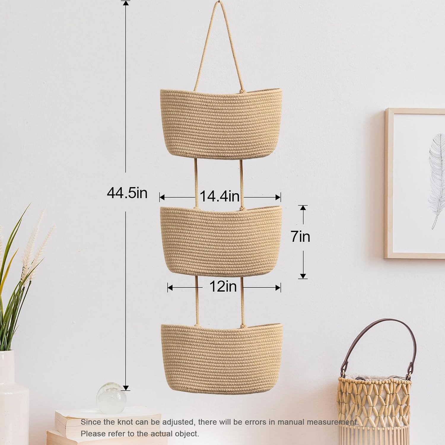 Woven Over-Door Three-Tier Produce Organizer - Image 5
