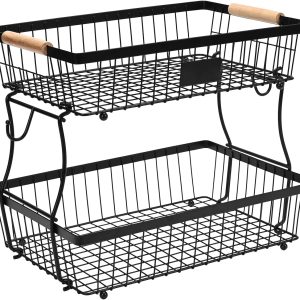 Stackable Wire Fruit Basket Tower