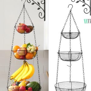 Leaf-Bracket Wall Hanging Produce Basket