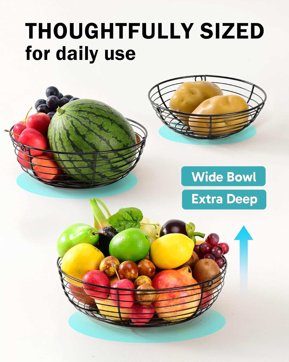 Leaf-Bracket Wall Hanging Produce Basket - Image 5