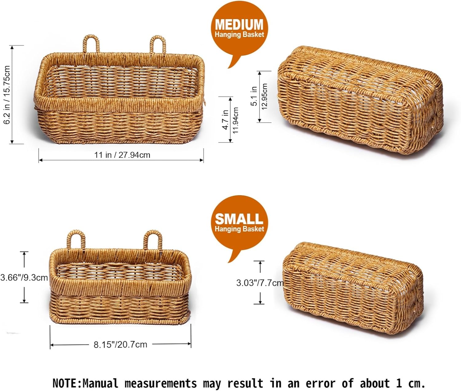 Woven Wall Basket Organizer Set - Image 2