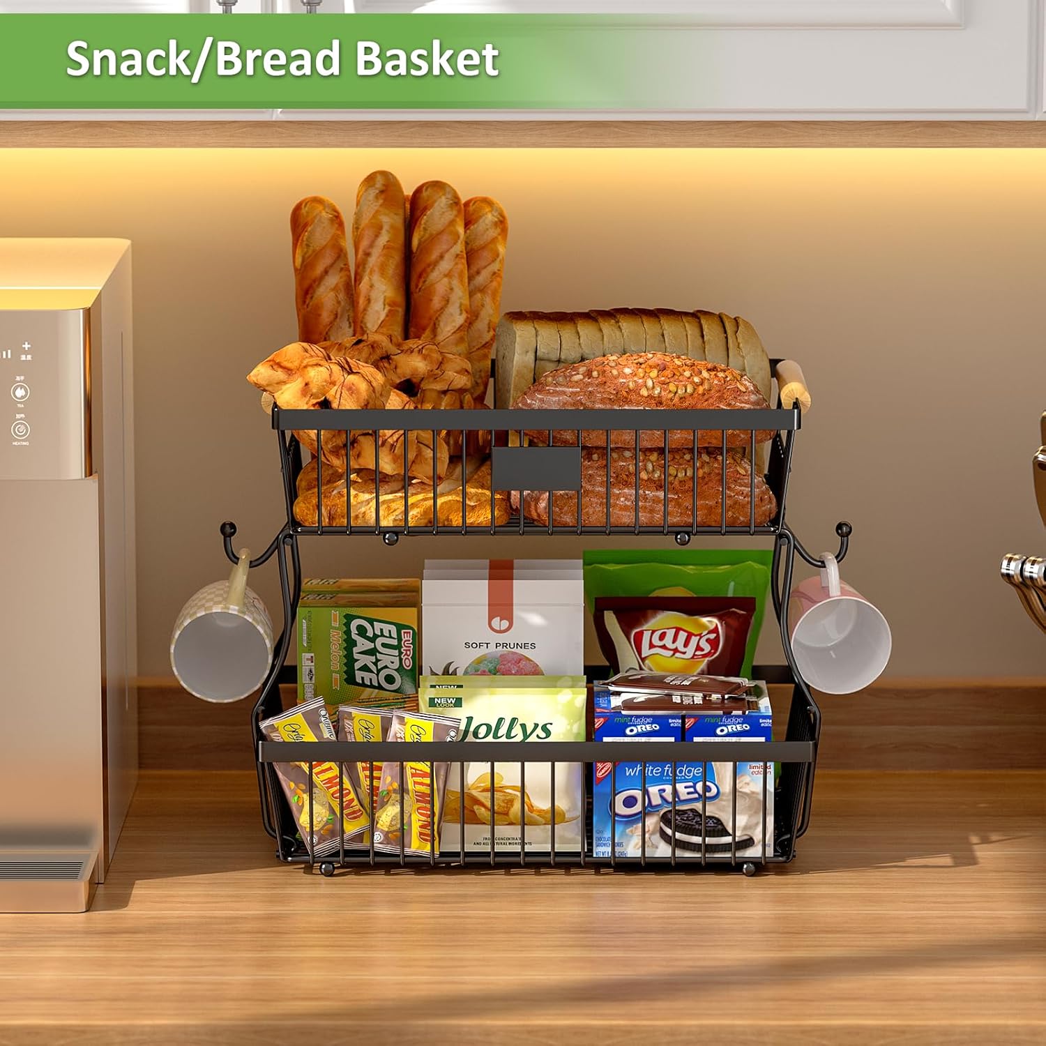 Dual-Side Banana Hanger Two-Level Produce Station - Image 3