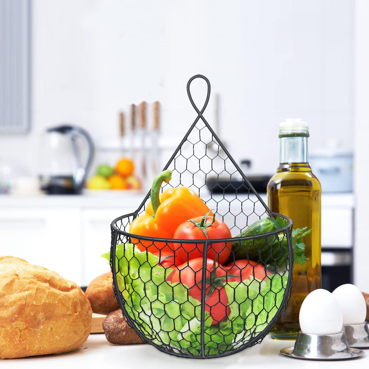 Multi-Size Hanging Metal Produce Basket Set - Image 4