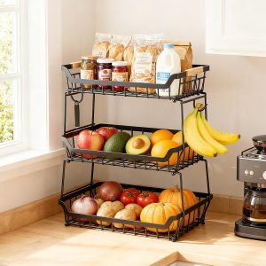 Mixed-Shape Multi-Level Fruit Basket Stand