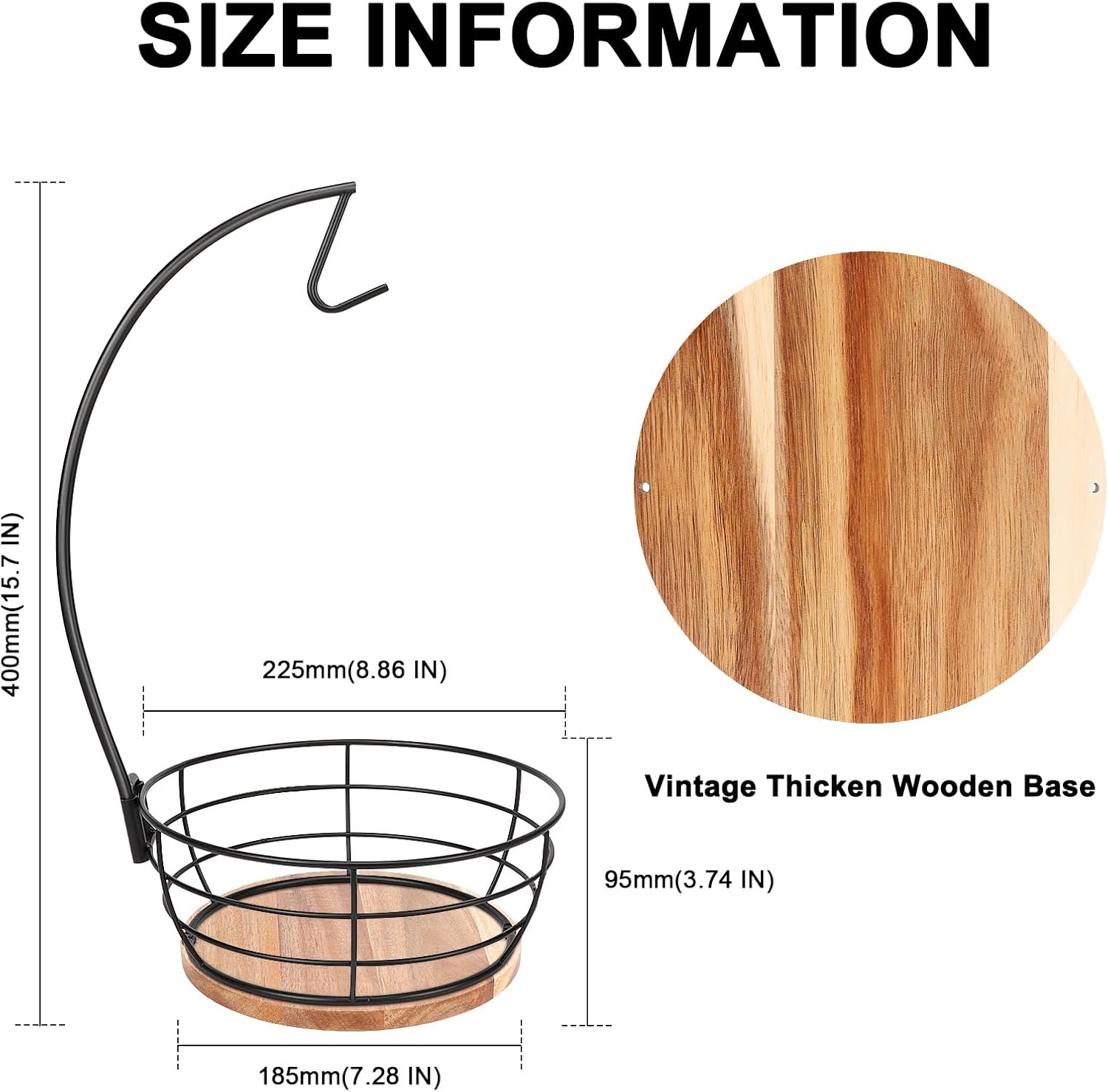 Circular Pedestal Produce Bowl with Arch Hanger - Image 2