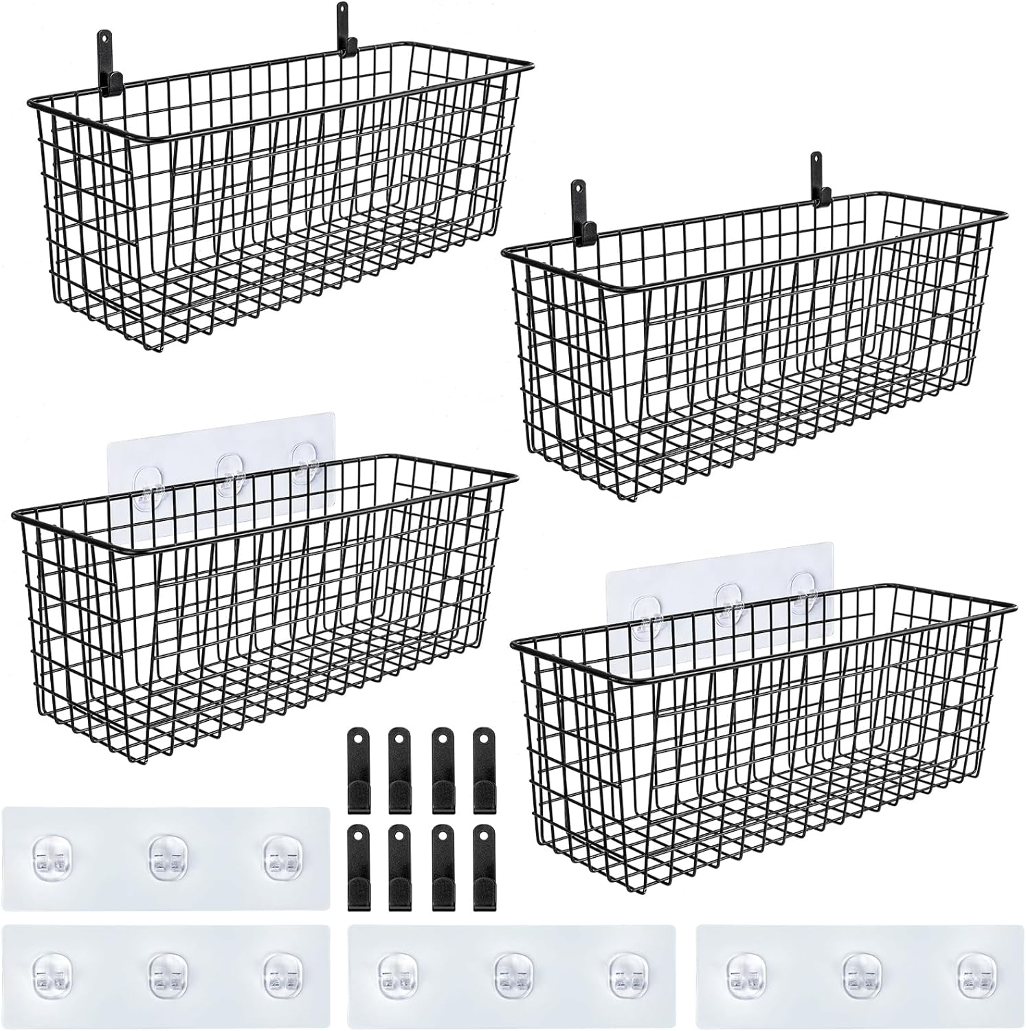 Extra-Large Hanging Wire Storage Basket Set