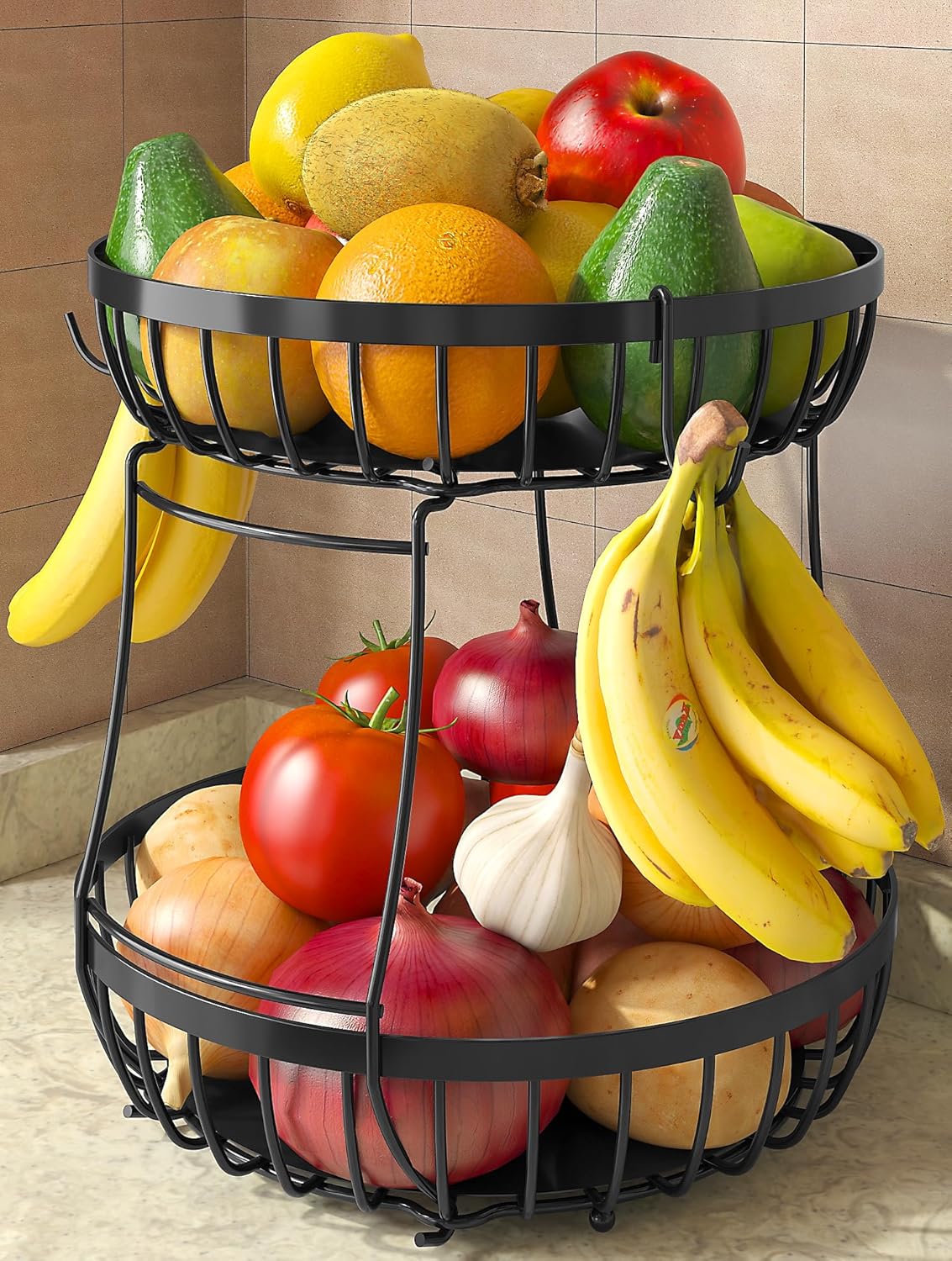 Deep-Bowl Produce Basket with Upright Handle