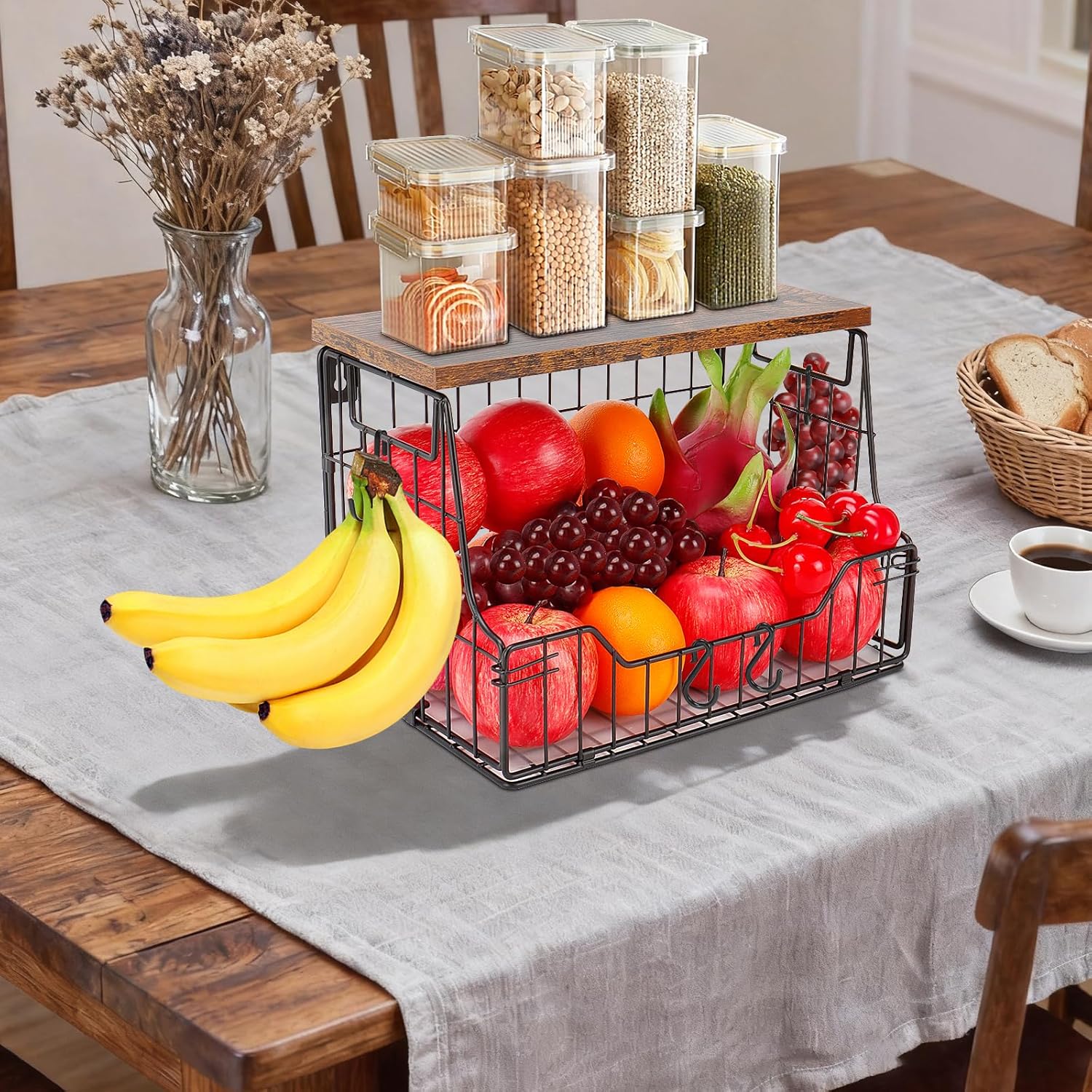 Convertible Single Produce Basket for Countertop or Wall Mount - Image 2