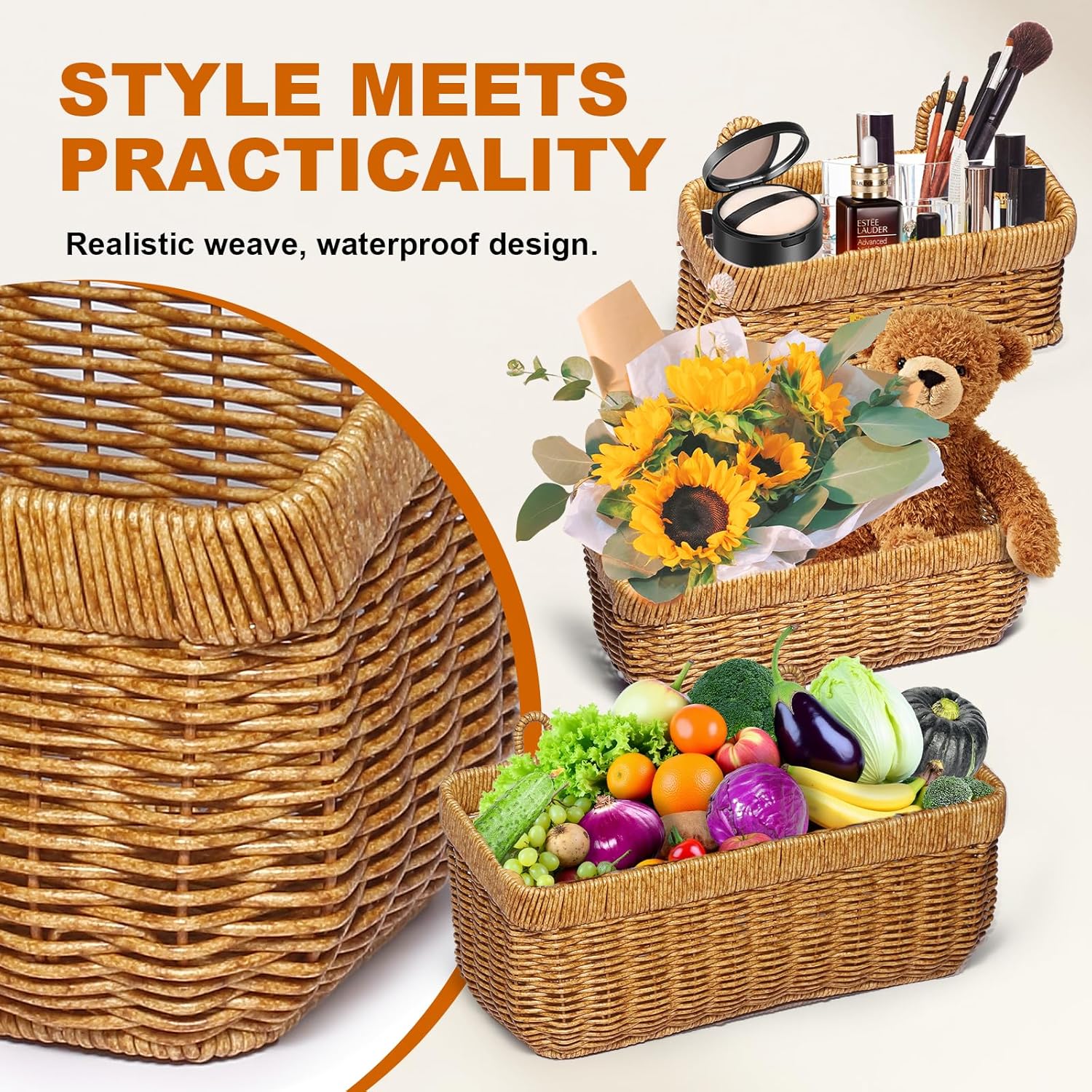 Woven Wall Basket Organizer Set - Image 4