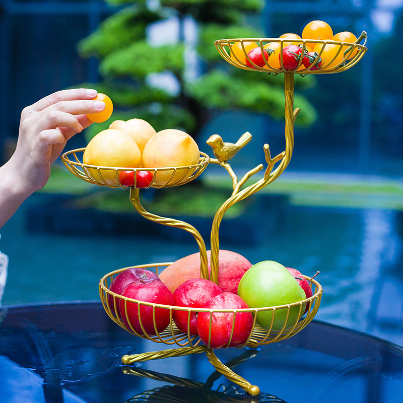 Three-Tier Branch-Inspired Metal Fruit Basket - Image 4