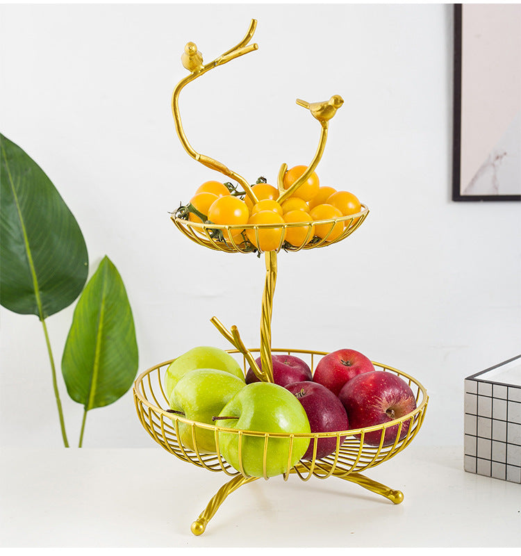 Three-Tier Branch-Inspired Metal Fruit Basket - Image 6