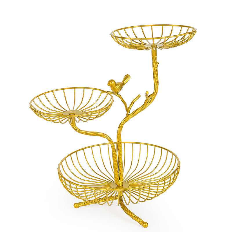 Three-Tier Branch-Inspired Metal Fruit Basket - Image 5