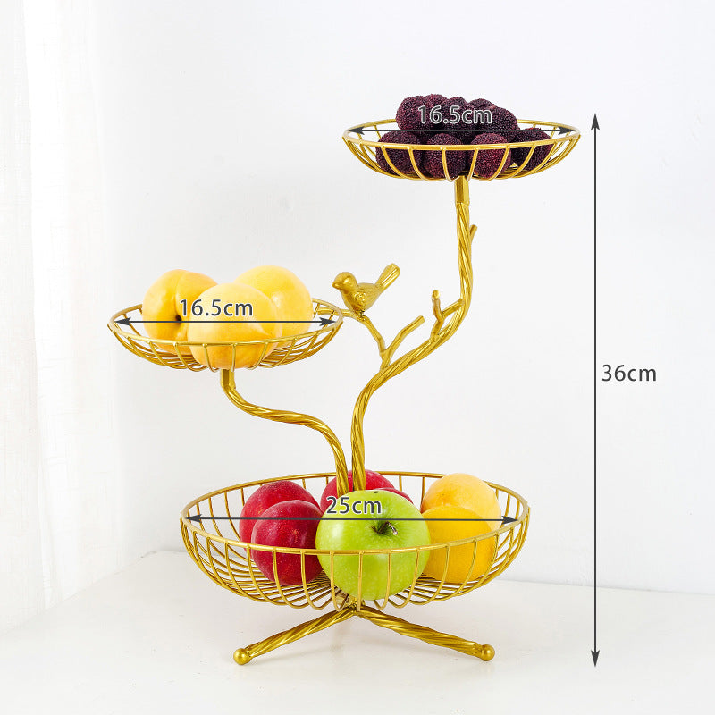 Three-Tier Branch-Inspired Metal Fruit Basket - Image 3