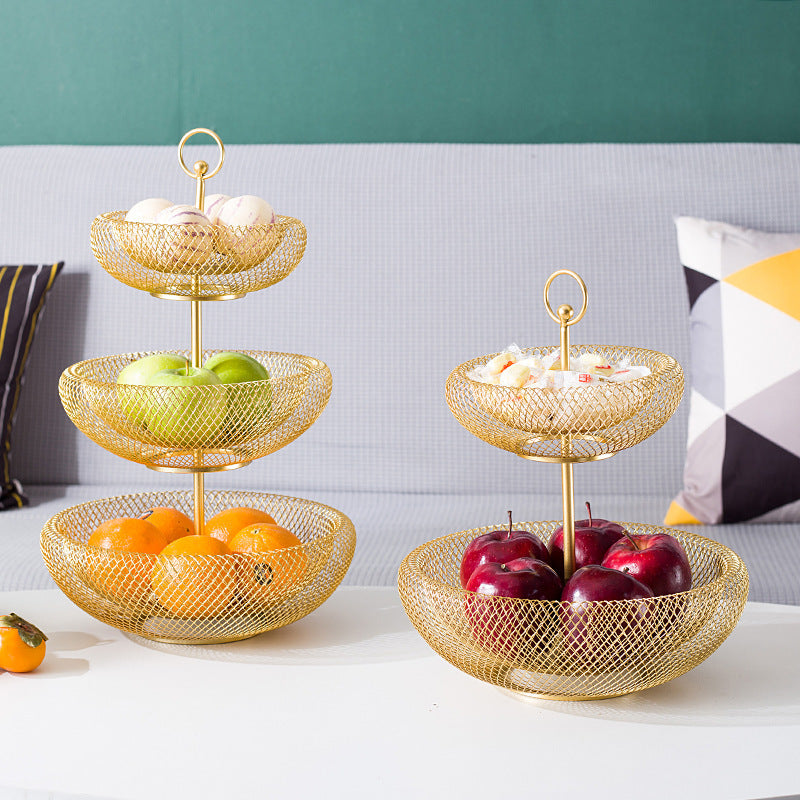 Two-Tier Metal Fruit Basket - Image 2