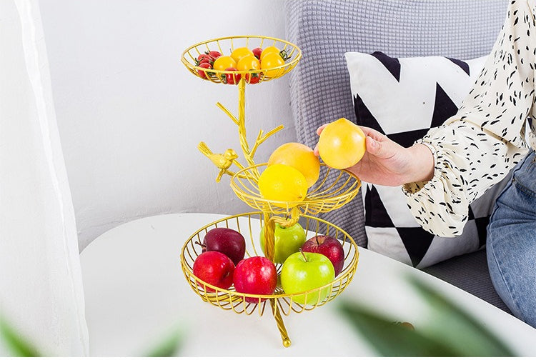 Three-Tier Branch-Inspired Metal Fruit Basket - Image 7