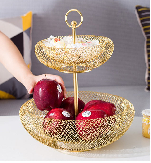 Two-Tier Metal Fruit Basket - Image 7