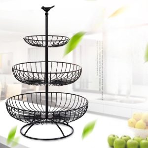 Three-Tier Metal Fruit Stand